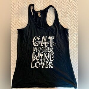 Cat mother wine lover tank top